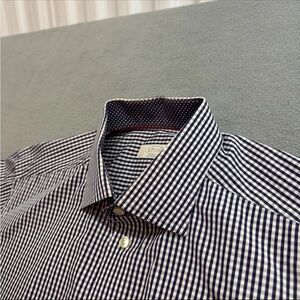 Eton Contemporary Shirt 42 16.5 Men's Button Up Long Sleeve White Blue Check